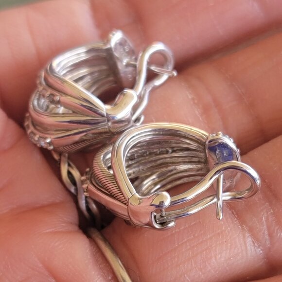 *RARE* Old Judith Ripka JR piece 925 sterling silver glamorous ribbed different - Picture 8 of 16